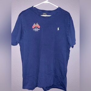 Polo by Ralph Lauren Woman’s blue T-Shirt XL Embroidered Flag & Pony logo